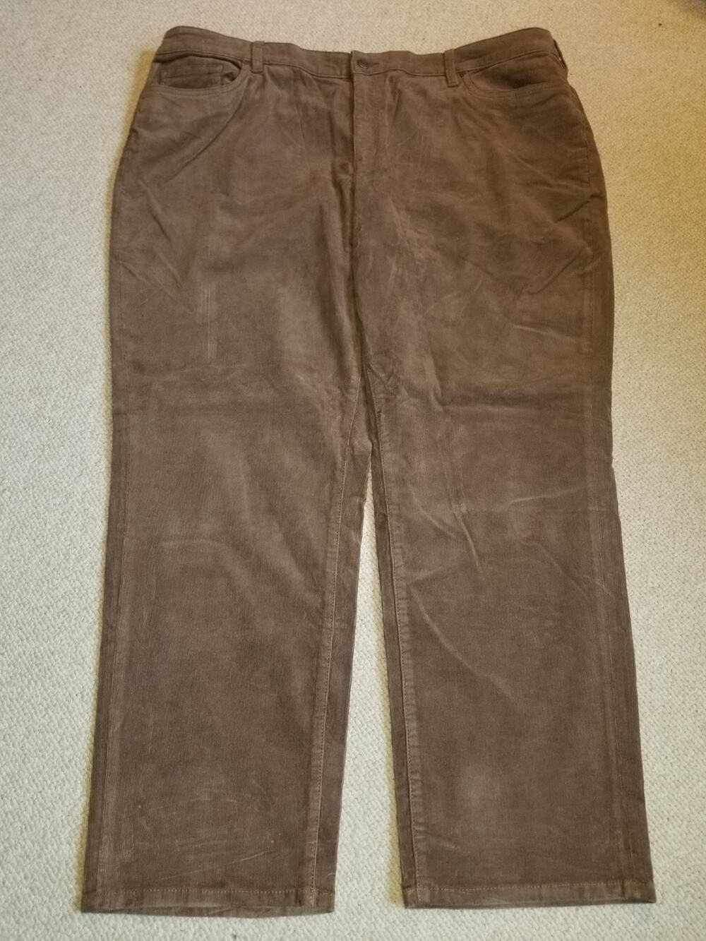 NWT Womens Pants-LANDS' END-brown stretch corduroy "Mid Rise Straight"-24W